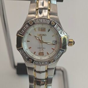 Vintage 2006 Seiko Coutura Solar Genuine Diamond Japanese‎ Women's Quartz Watch